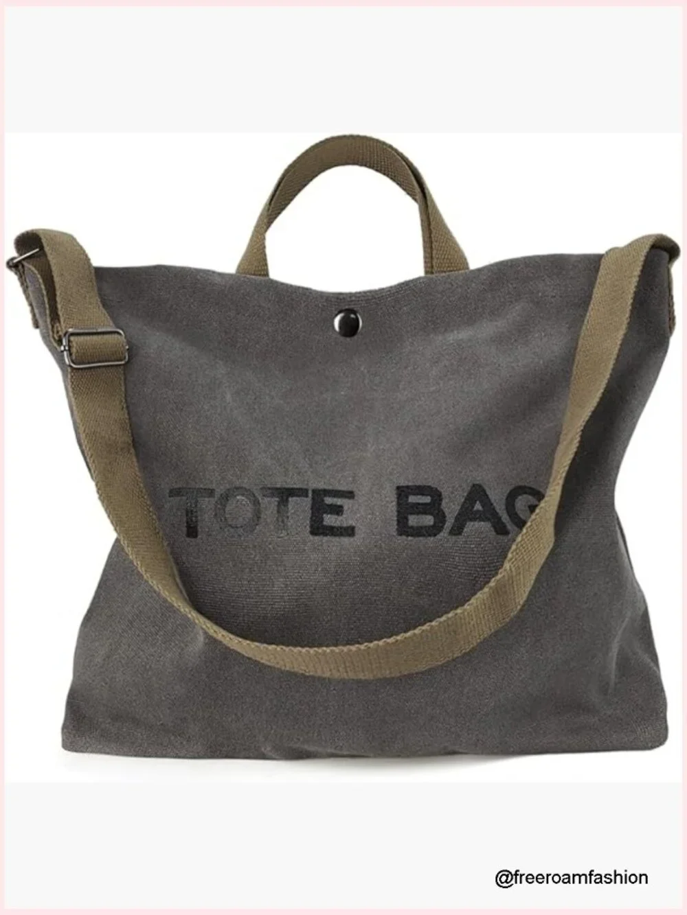 Large Canvas Tote Bag Shoulder Crossbody 17.7x13.7 Travel Handbag